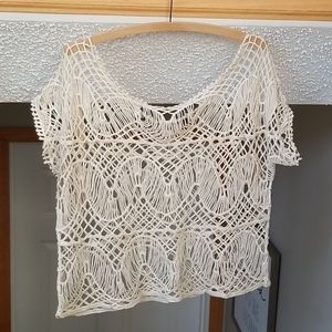 SOLUTION Boho beach coastal cotton crochet lace